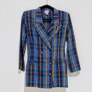 Vintage Blue Plaid Blazer